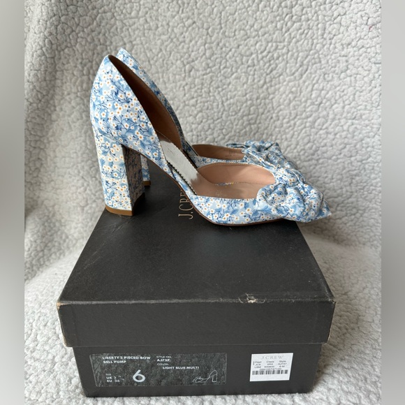 NWB J.Crew Collection in Liberty Misti Valeria Bow Bell d’Orsay Pumps Size 6 - Picture 4 of 9